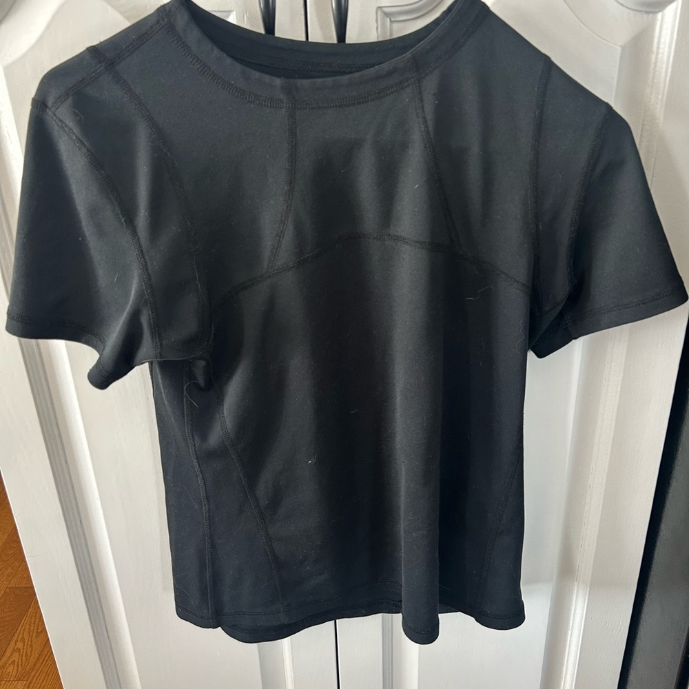 Black Short Sleeve Athletic Top